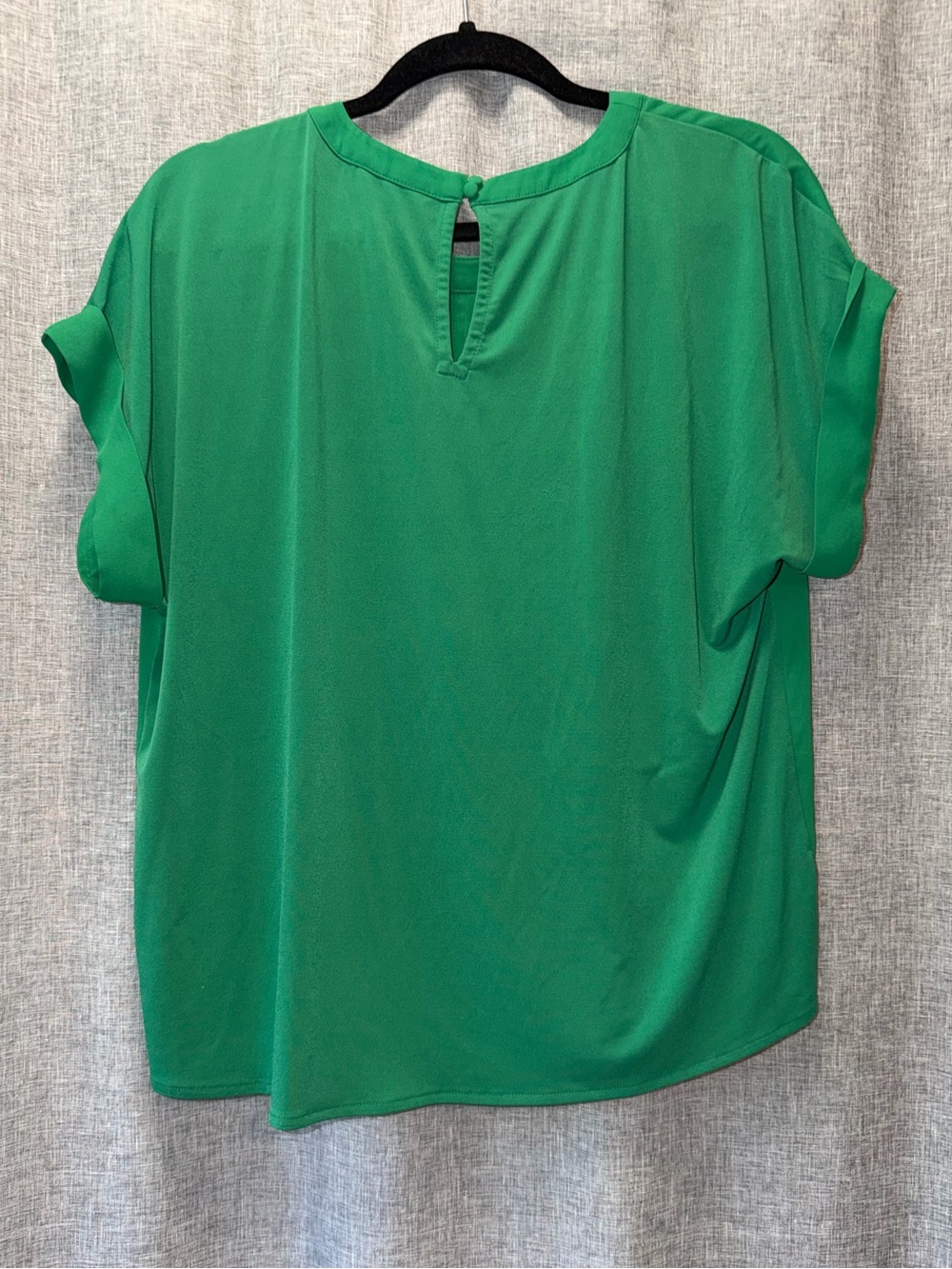 Ann Taylor Emerald Green Short-Sleeve Pintuck Blouse Med - Picture 3 of 4